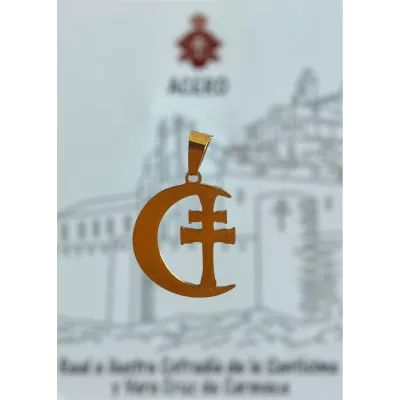 Media Luna de acero con Cruz de Caravaca | Cofradía Oficial" 