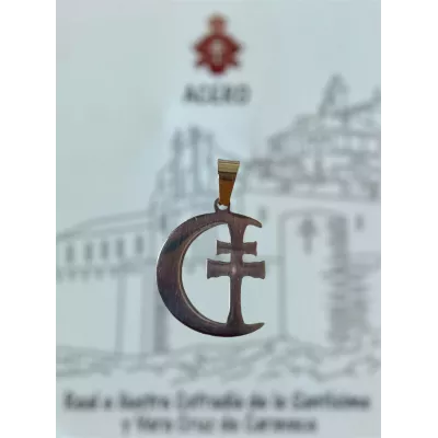 Media Luna de acero con Cruz de Caravaca | Cofradía Oficial" 
