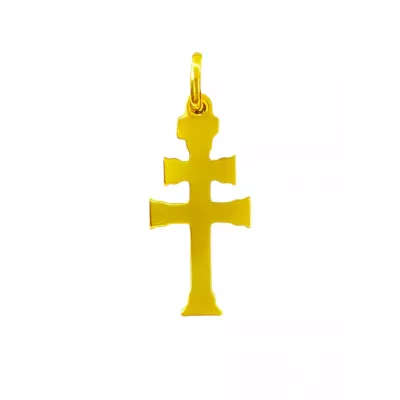 Cruz de Caravaca de Plata con Baño de Oro Hecha a Mano. Artesanía Exclusiva