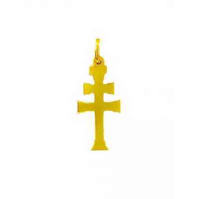 Cruz de Caravaca hecha a mano plata con  baño de oro