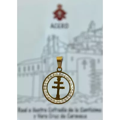 Cruz de Caravaca de acero con circonitas Grande| Tienda Oficial