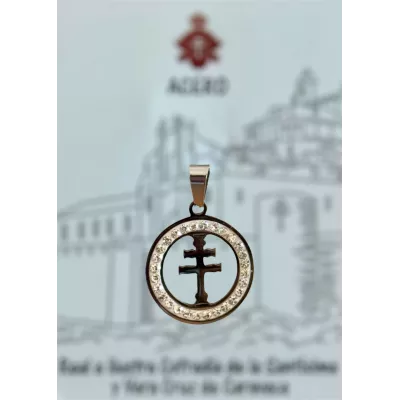 Cruz de Caravaca de acero con circonitas Grande| Tienda Oficial