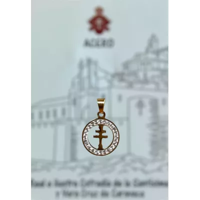 Cruz de Caravaca de acero con circonitas | Tienda Oficial).