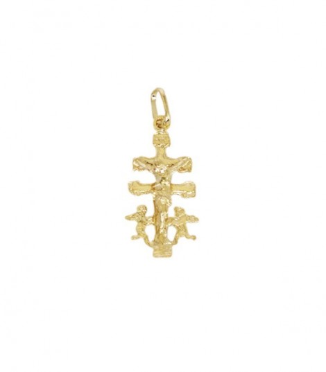 Cruz de Oro Angeles Relieve Pequeña