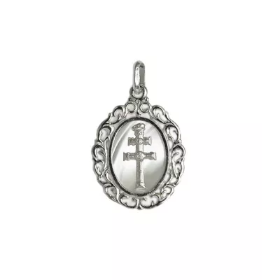 Medalla Plata Ovalada Nacar Pequeña