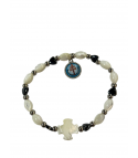 Pulsera Elastica Perla y Ematites